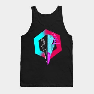 New Retro Wave Hawk Skull Pixelart Tank Top